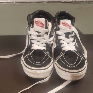 Vans Kids Black and White High-Top Sneakers